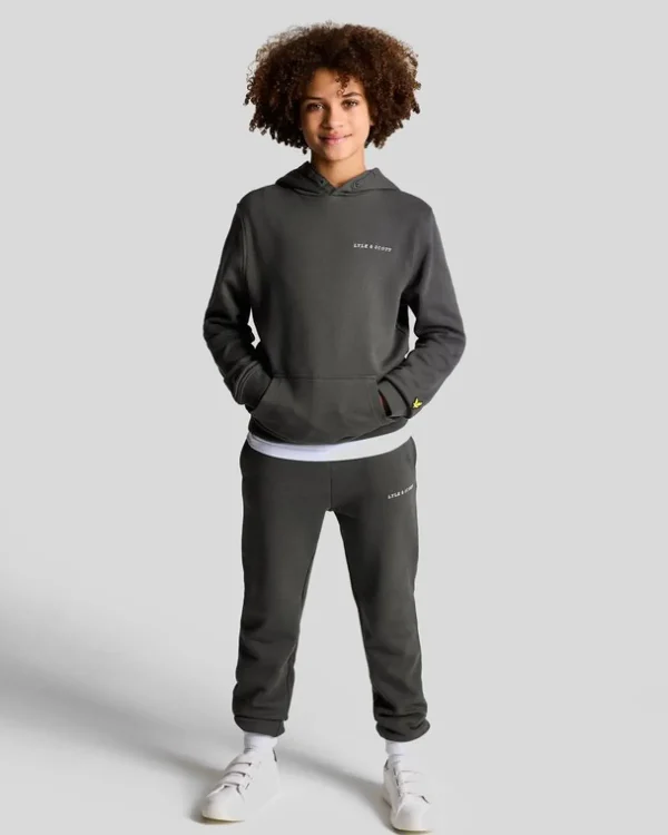 Lyle & Scott Kinder Unterseiten<Gestickter Kinder-Jogger mit Skript Gunmetal