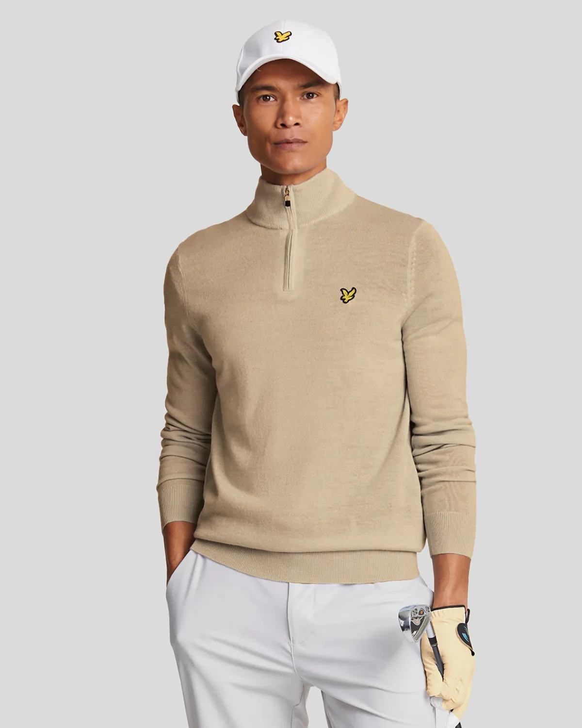 golf__zip_merino_pullover_0-2.webp Lyle & Scott Golf | Pullover & Strickwaren<Golf 1/4 Zip Merino Pullover Safari