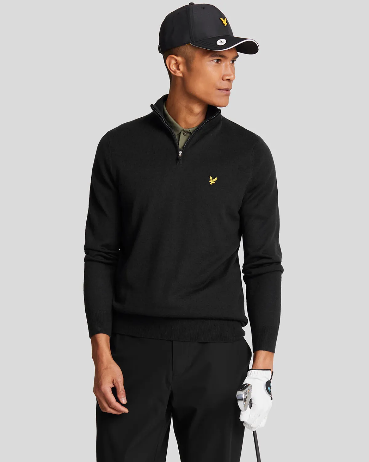 golf__zip_merino_pullover_0-3.webp Lyle & Scott Golf | Pullover & Strickwaren<Golf 1/4 Zip Merino Pullover JetBlack