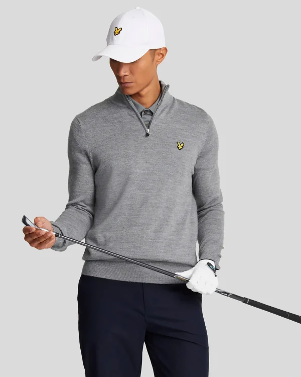 Lyle & Scott Golf<Golf 1/4 Zip Merino Pullover MidGreyMarl