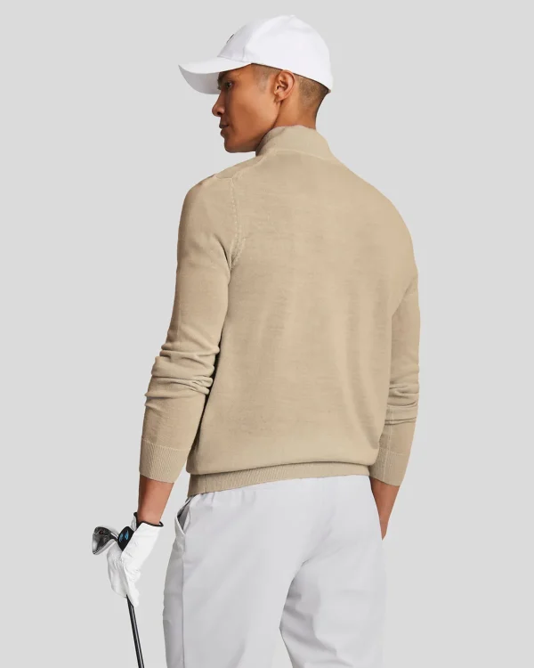 Lyle & Scott Golf | Pullover & Strickwaren<Golf 1/4 Zip Merino Pullover Safari