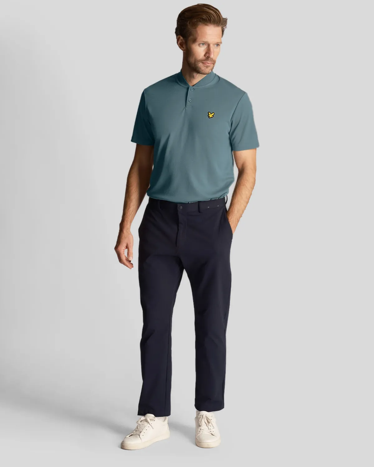 golf_bomber_polohemd_mit_kragen_1.webp Lyle & Scott Golf | Polohemden<Golf Bomber Polohemd mit Kragen Eisenblau