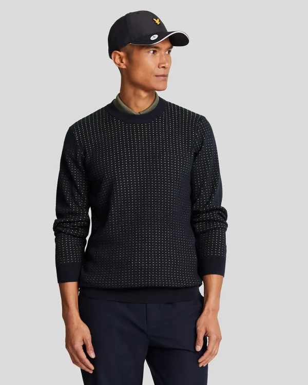 Lyle & Scott Golf | Pullover & Strickwaren<Golf Grid Rundhalsausschnitt Pullover DarkNavy