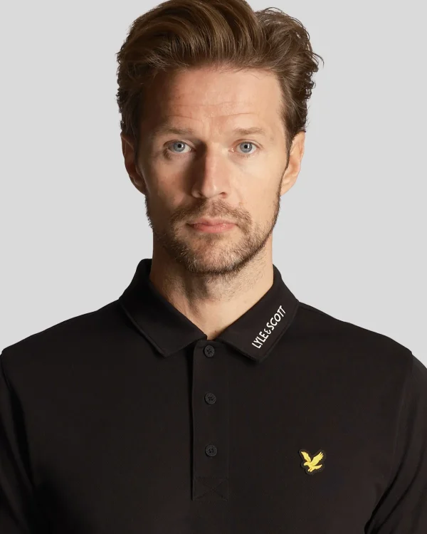 Lyle & Scott Golf | Polohemden<Golf Kragen Logo Technisches Poloshirt Pechschwarz