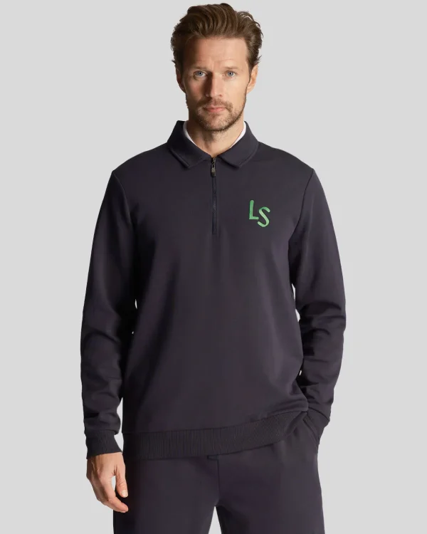 Lyle & Scott Golf | Sweatshirts<Golf LS Logo 1/4 Zip Sweatshirt DunkleMarine