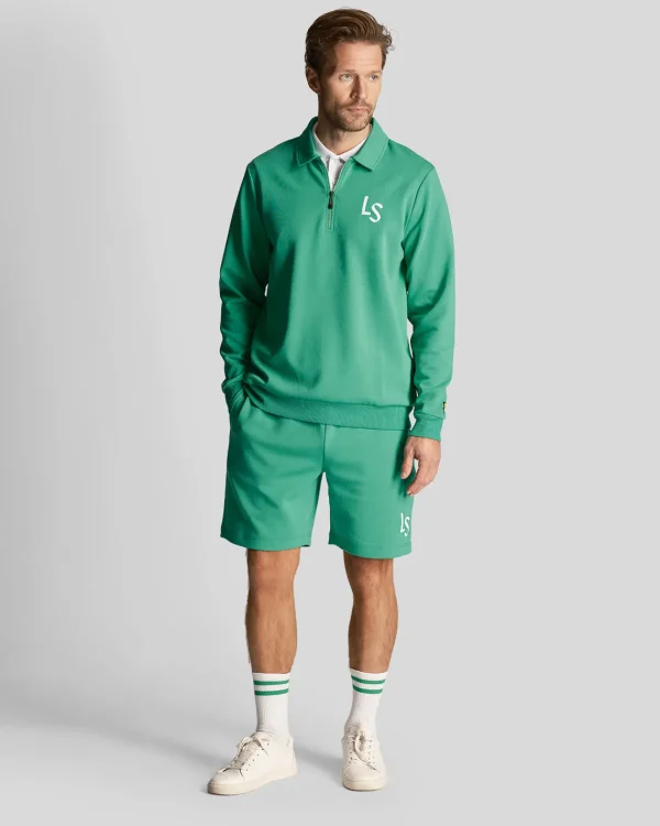Lyle & Scott Golf | Sweatshirts<Golf LS Logo 1/4 Zip Sweatshirt FairwayGreen