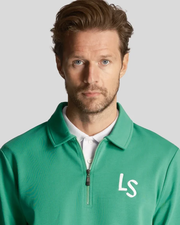Lyle & Scott Golf | Sweatshirts<Golf LS Logo 1/4 Zip Sweatshirt FairwayGreen