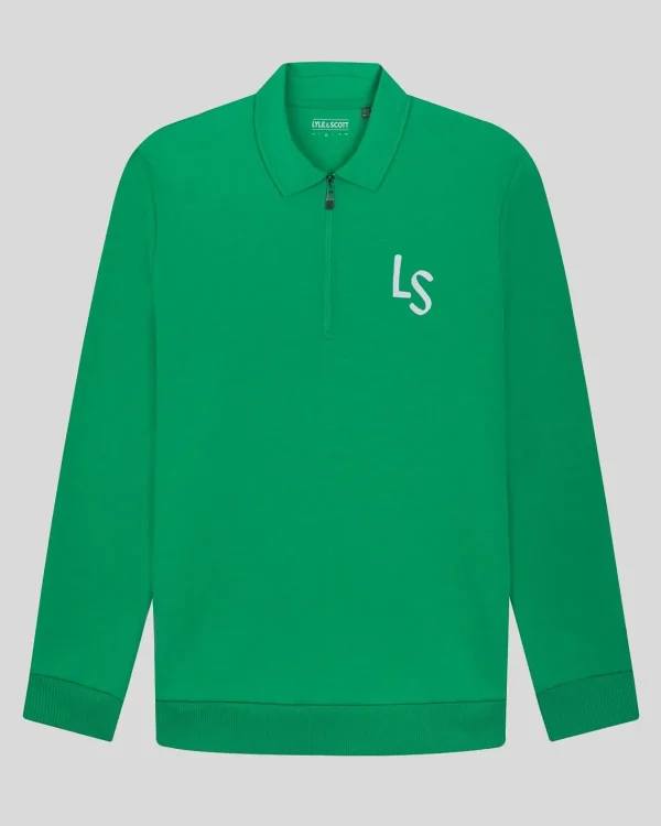 Lyle & Scott Golf | Sweatshirts<Golf LS Logo 1/4 Zip Sweatshirt FairwayGreen