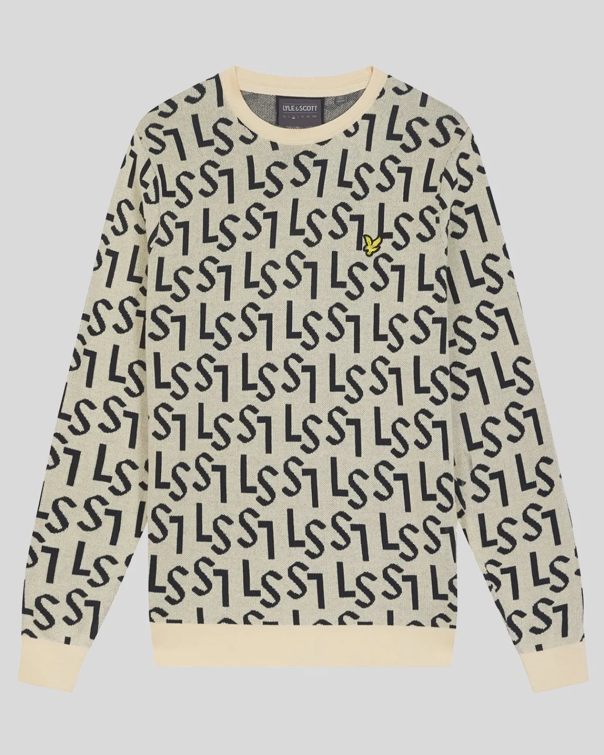 golf_monogramm_gestrickt_rundhalsausschnitt_pullover_4.webp Lyle & Scott Golf<Golf Monogramm gestrickt Rundhalsausschnitt Pullover Sanddüne