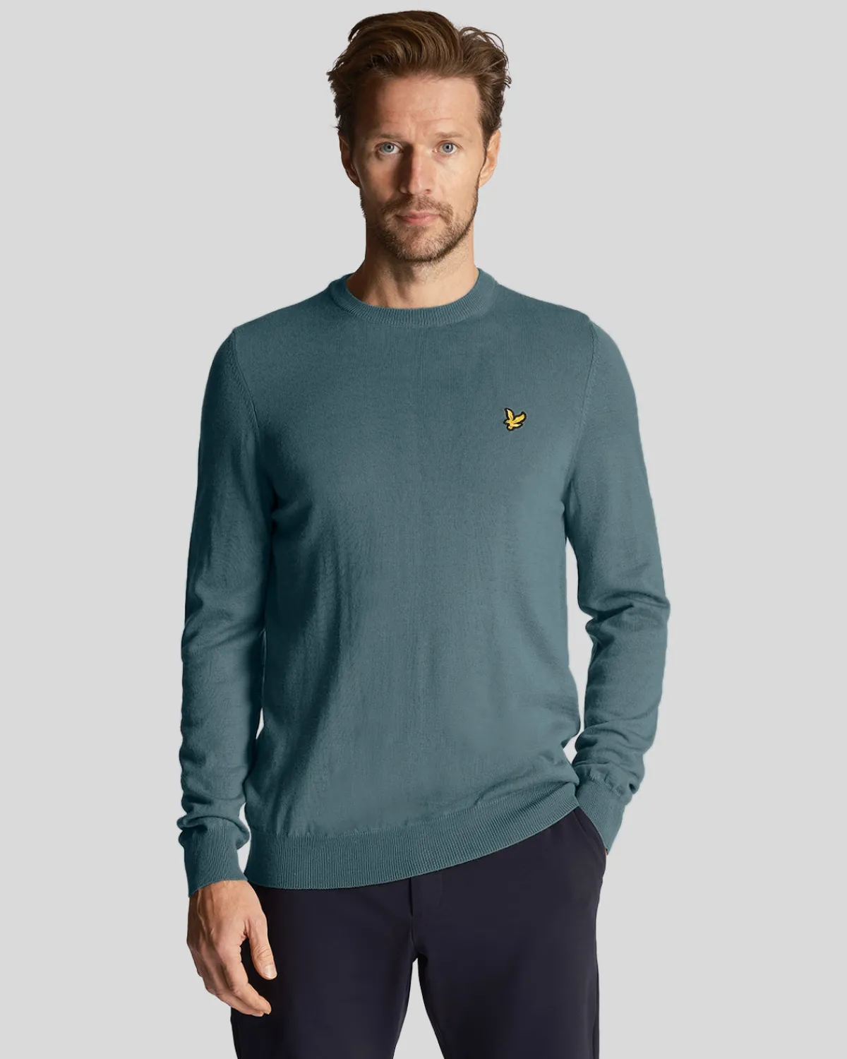 golf_rundhalspullover_0-1.webp Lyle & Scott Golf | Pullover & Strickwaren<Golf Rundhals-Pullover Eisenblau