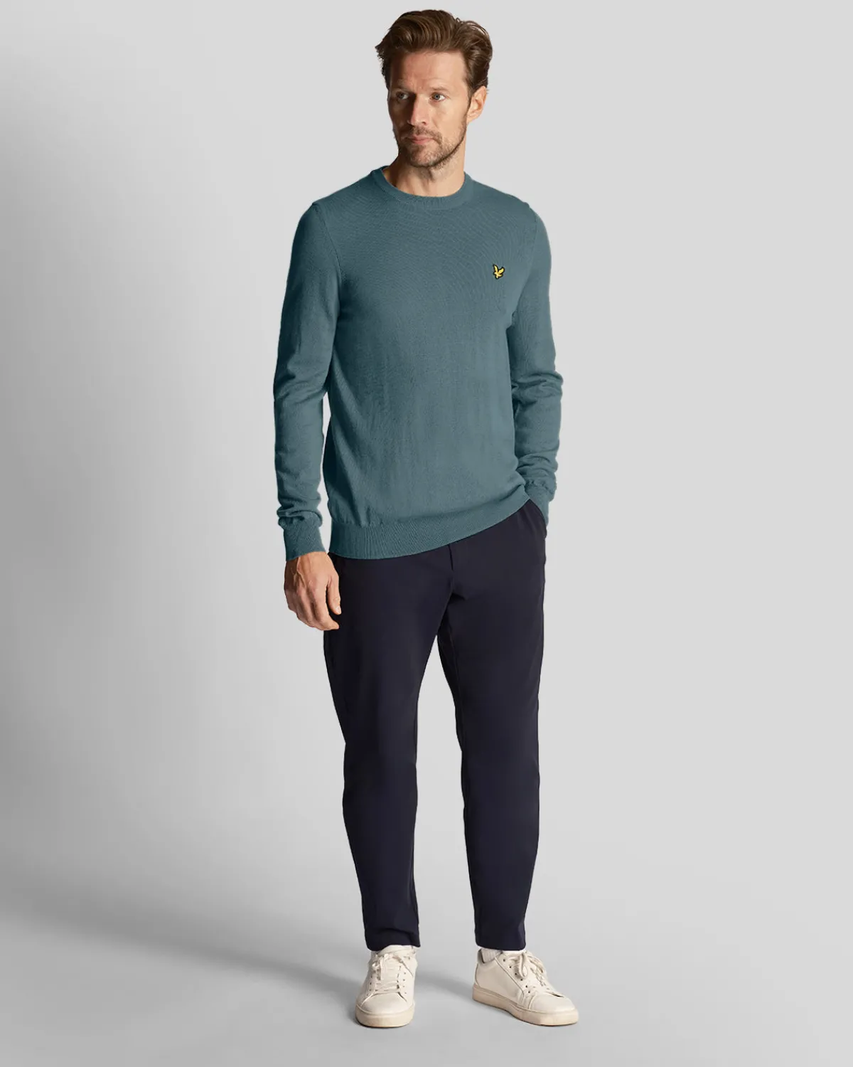 golf_rundhalspullover_1-1.webp Lyle & Scott Golf | Pullover & Strickwaren<Golf Rundhals-Pullover Eisenblau