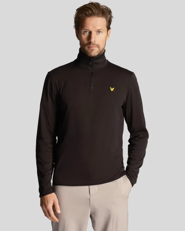 Lyle & Scott Golf | Pullover & Strickwaren<Golf Technical 1/4 Zip Midlayer Pechschwarz