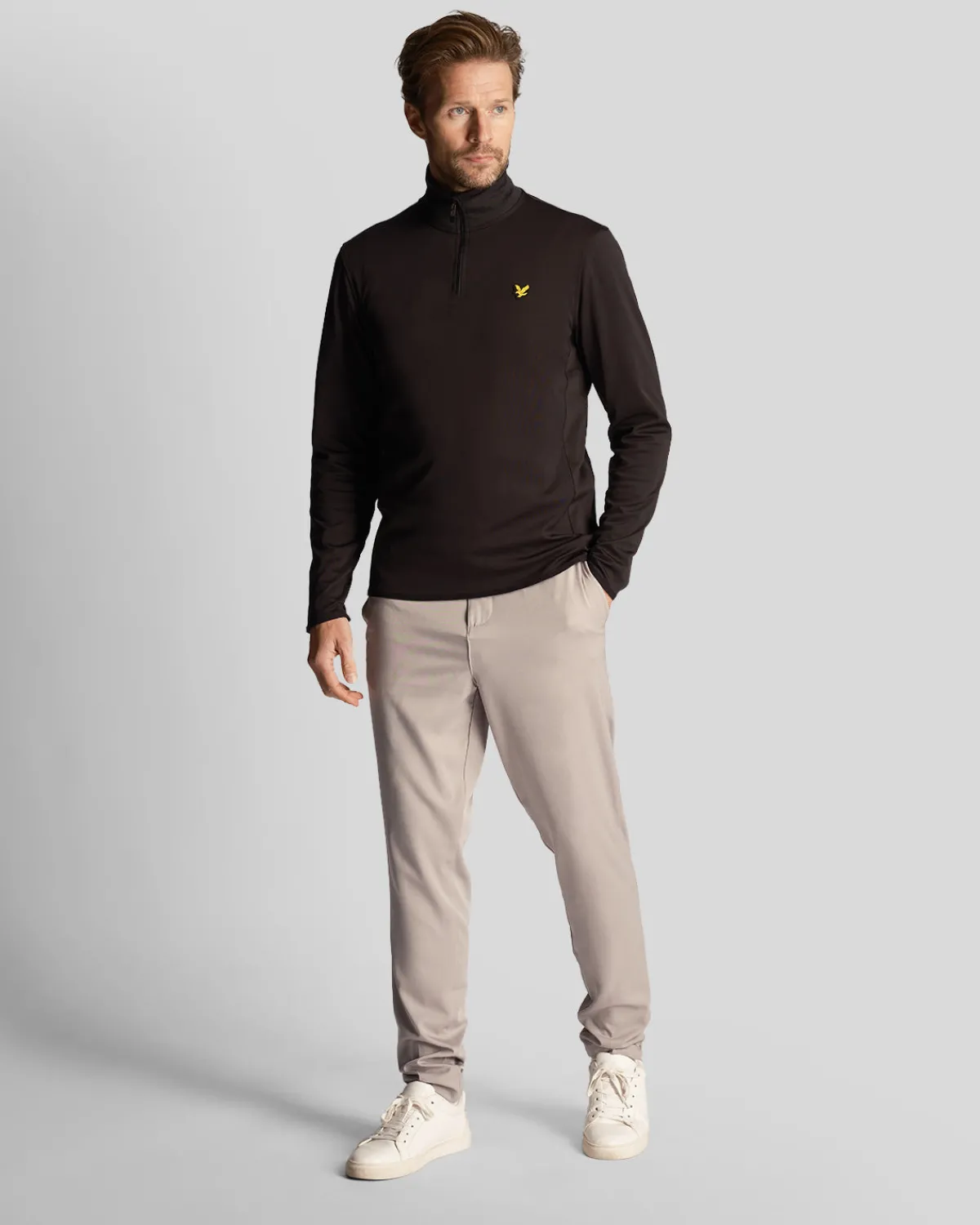 golf_technical__zip_midlayer_1-1.webp Lyle & Scott Golf | Pullover & Strickwaren<Golf Technical 1/4 Zip Midlayer Pechschwarz