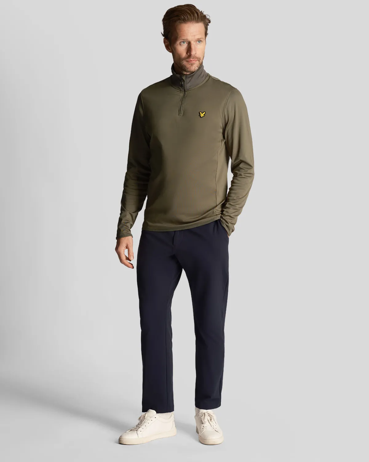 golf_technical__zip_midlayer_1.webp Lyle & Scott Golf<Golf Technical 1/4 Zip Midlayer Kaktusgrün