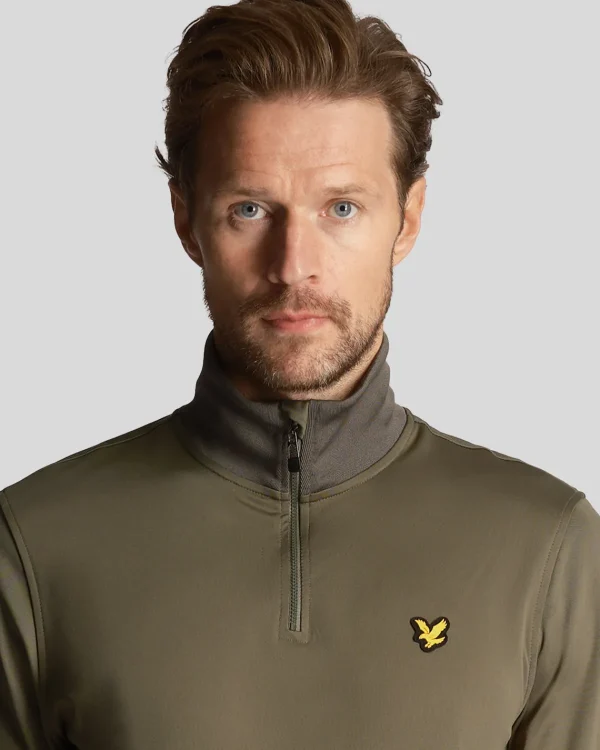 Lyle & Scott Golf<Golf Technical 1/4 Zip Midlayer Kaktusgrün