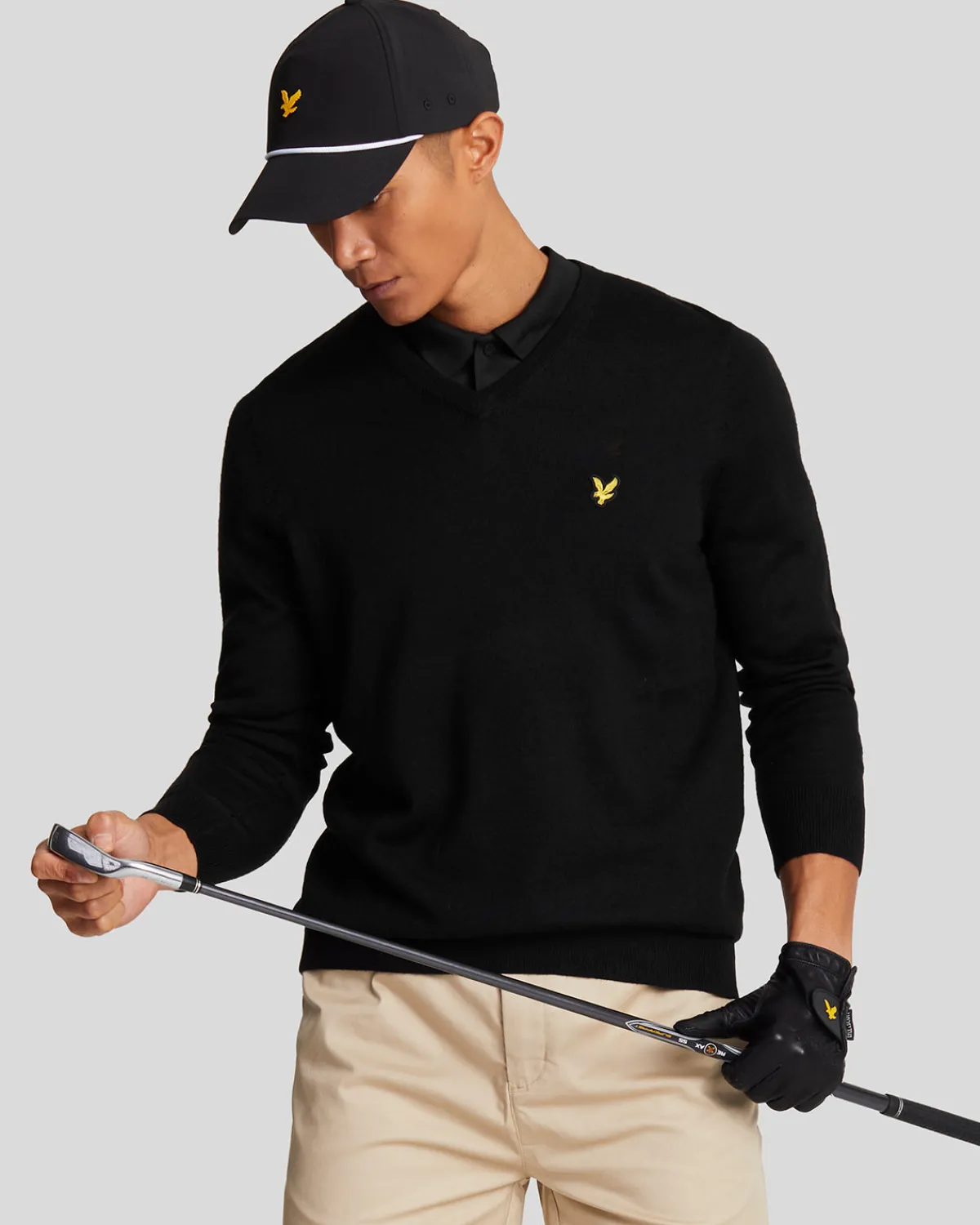 golf_vausschnitt_pullover_0-3.webp Lyle & Scott Golf | Pullover & Strickwaren<Golf V-Ausschnitt Pullover Pechschwarz