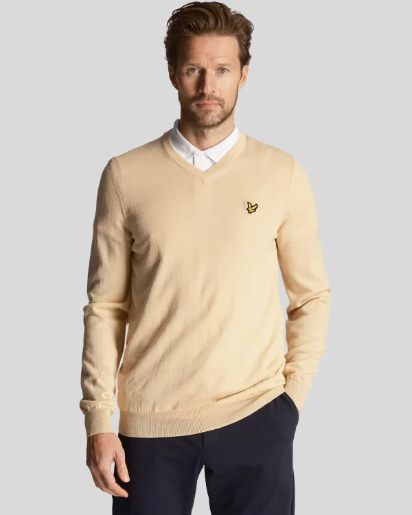 Lyle & Scott Golf<Golf V-Ausschnitt Pullover Sanddüne
