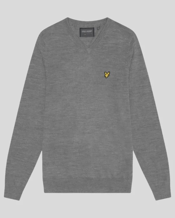 Lyle & Scott Golf | Pullover & Strickwaren<Golf V-Ausschnitt Pullover MidGreyMargel