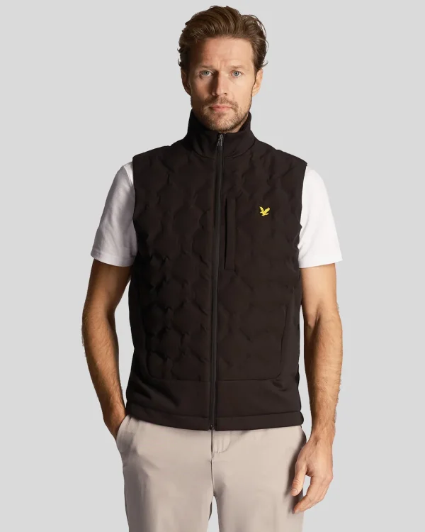 Lyle & Scott Golf<Golf Welded Check Fleece Gilet Pechschwarz
