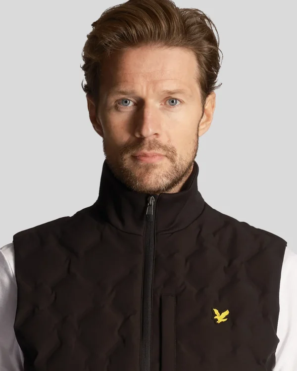 Lyle & Scott Golf<Golf Welded Check Fleece Gilet Pechschwarz