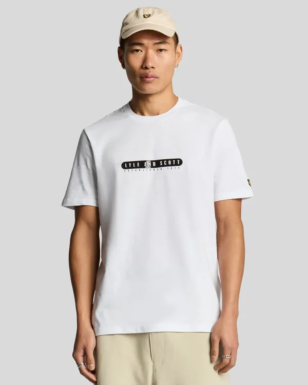 Lyle & Scott Vermächtnis | T-shirts<Gummiertes Grafik T-Shirt White