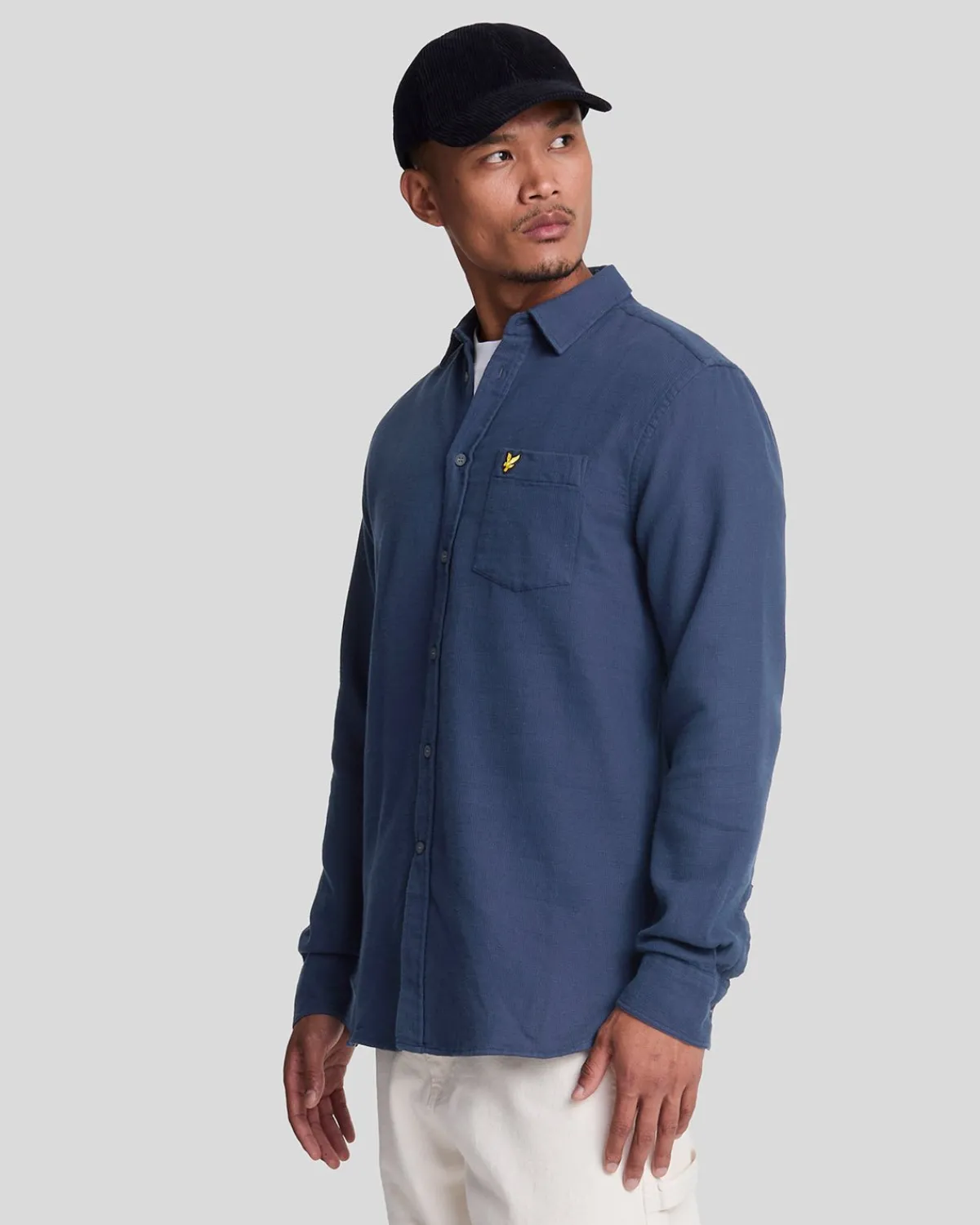 hemd_mit_korbgeflecht_0.webp Lyle & Scott Hemden<Hemd mit Korbgeflecht Navy