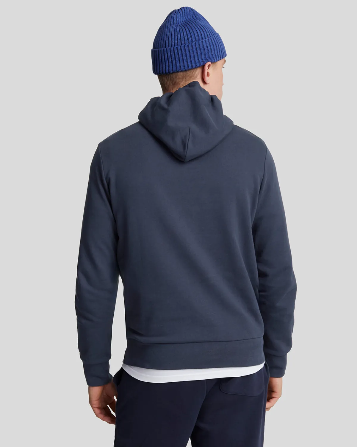 hochwertiger_french_terry_hoodie_mit_diagonaler_webart_2.webp Lyle & Scott Reframed | Kapuzenpullover<Hochwertiger French Terry Hoodie mit diagonaler Webart MidnightNavy