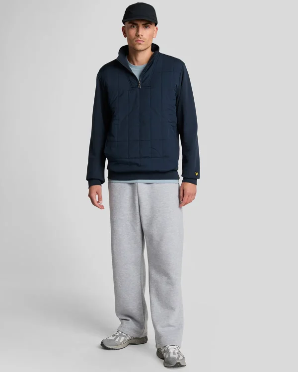 Lyle & Scott Vermächtnis | Sweatshirts<Hybrid gestepptes 1/4 Zip Sweatshirt MuddyNavy