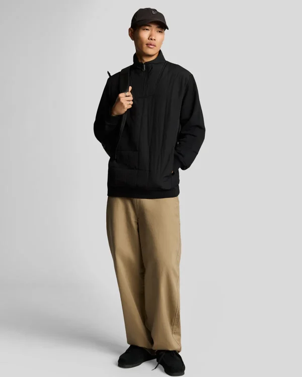 Lyle & Scott Vermächtnis | Sweatshirts<Hybrid gestepptes 1/4 Zip Sweatshirt JetBlack