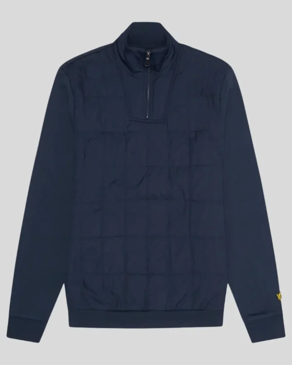 Lyle & Scott Vermächtnis | Sweatshirts<Hybrid gestepptes 1/4 Zip Sweatshirt MuddyNavy