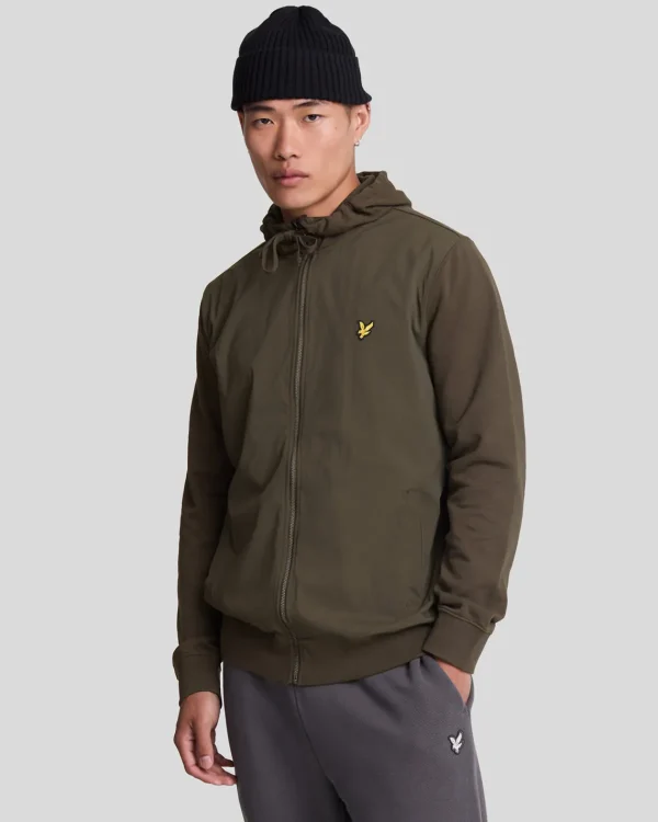 Lyle & Scott Kapuzenpullover<Hybrid Zip Hoodie Olive