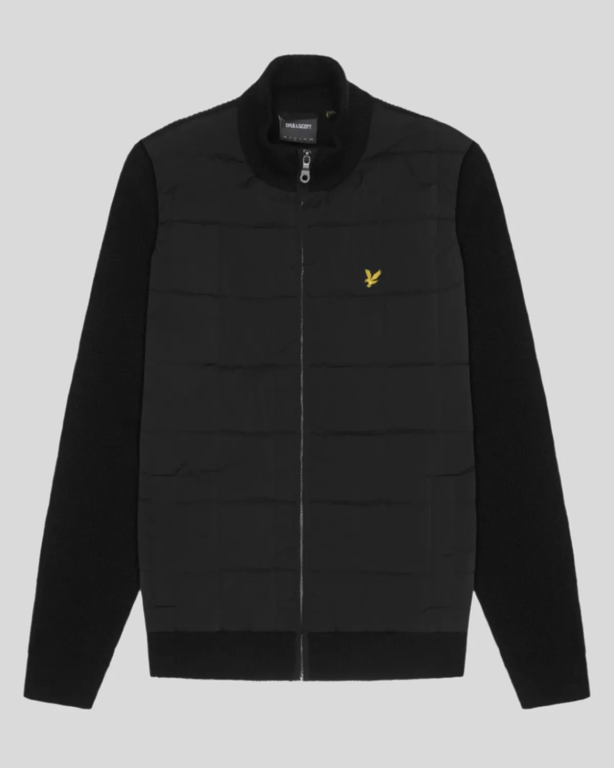 hybride_texturierte_strickjacke_mit_reiverschluss_4.webp Lyle & Scott Pullover & Strickwaren<Hybride texturierte Strickjacke mit Reißverschluss JetBlack