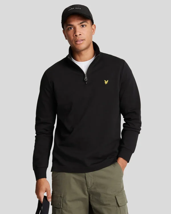 Lyle & Scott Pullover & Strickwaren<Interlock 1/4 Reißverschluss Pullover JetBlack