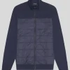 Lyle & Scott Groß & Groß | Übergrößen<Interlock Hybrid Bomberjacke mit Paneelen NavyNight