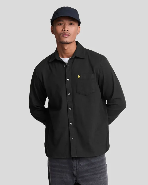 Lyle & Scott Hemden<Kammgarn-Köperhemd JetBlack