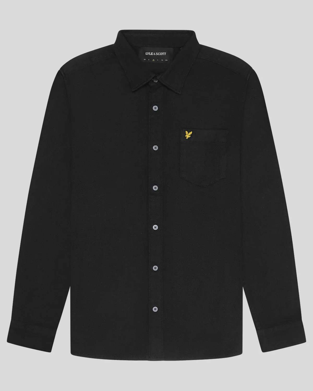 kammgarnkperhemd_4.webp Lyle & Scott Hemden<Kammgarn-Köperhemd JetBlack