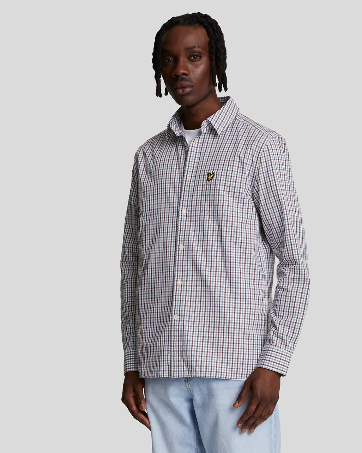 kariertes_gingham_hemd_0-1.webp Lyle & Scott Vermächtnis | Hemden<Kariertes Gingham Hemd White/DeepMahogany