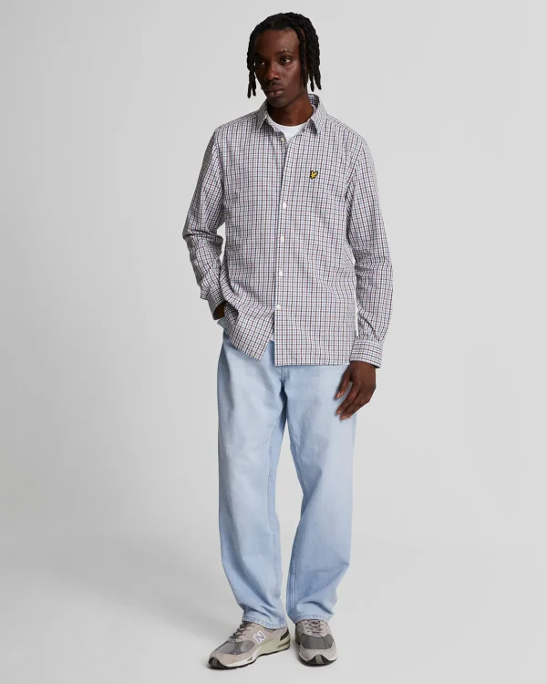 Lyle & Scott Vermächtnis | Hemden<Kariertes Gingham Hemd White/DeepMahogany