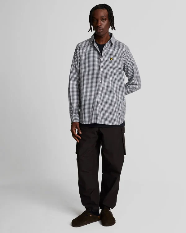 Lyle & Scott Vermächtnis | Hemden<Kariertes Gingham Hemd White/DarkNavy
