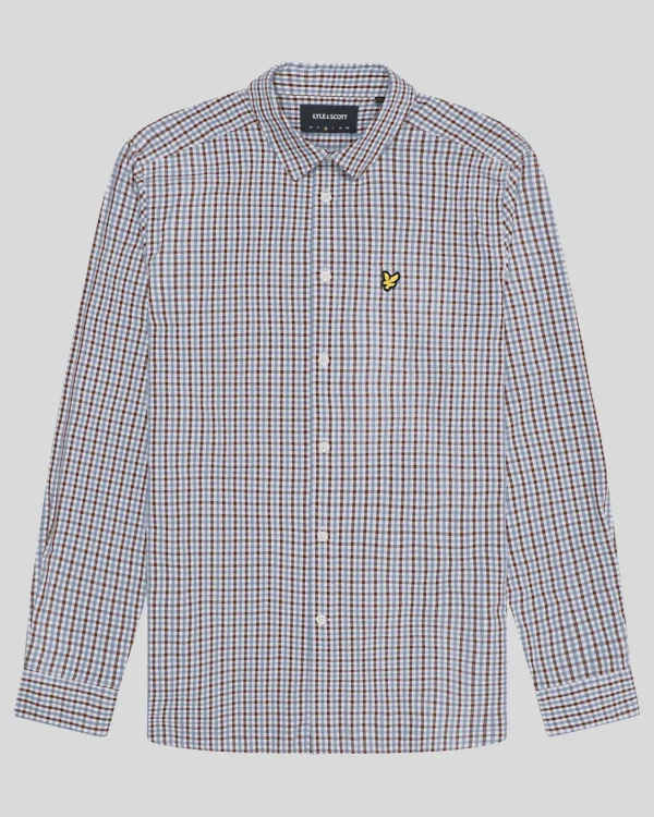 Lyle & Scott Vermächtnis | Hemden<Kariertes Gingham Hemd White/DeepMahogany