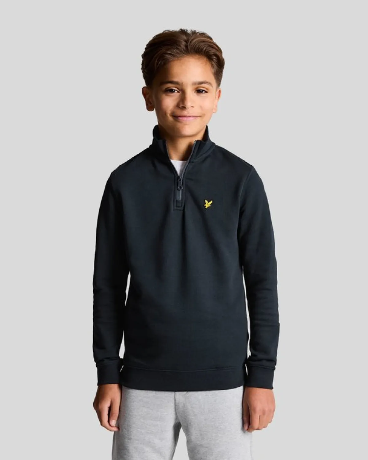 kinder__zip_sweatshirt_0.webp Lyle & Scott Kinder Sweatshirts<Kinder 1/4 Zip Sweatshirt DunkleMarine