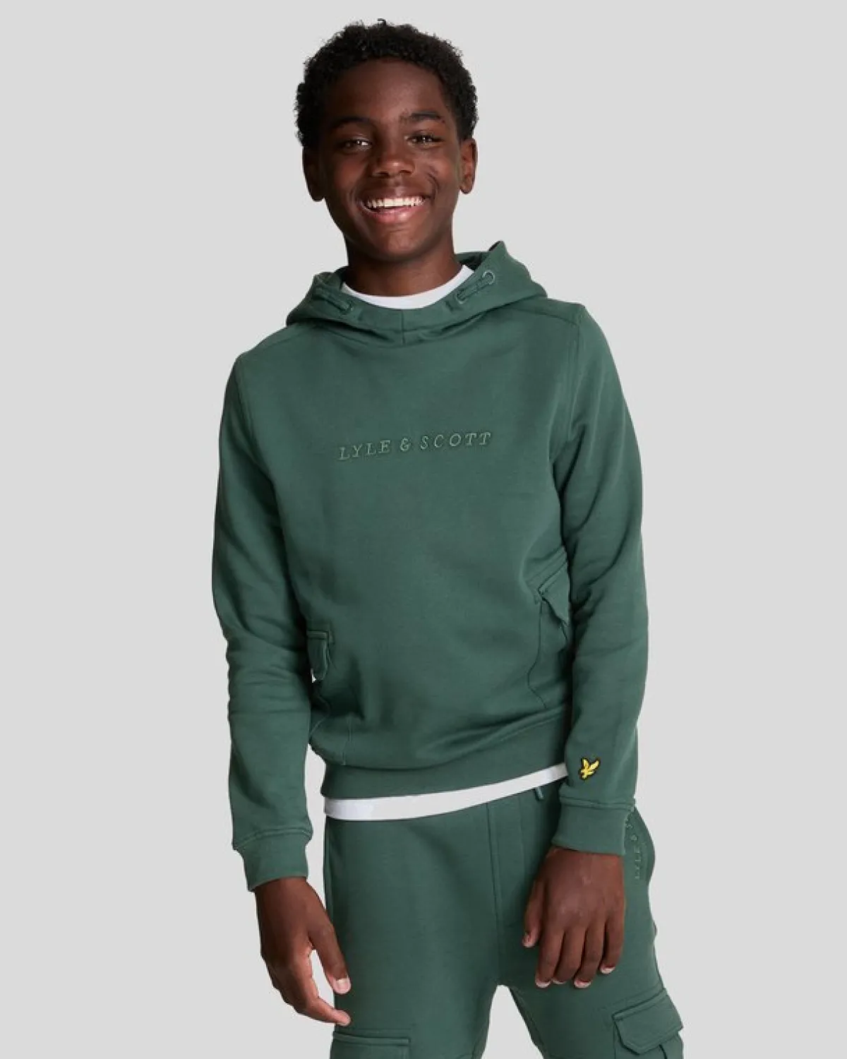 kinder_cargo_tasche_hoodie_0.webp Lyle & Scott Kinder Kapuzenpullover<Kinder Cargo Tasche Hoodie ArgyleTeal
