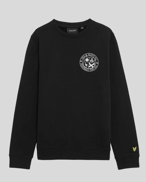 Lyle & Scott Kinder Sweatshirts<Kinder Fußball Logo Rundhalsausschnitt Sweatshirt JetBlack