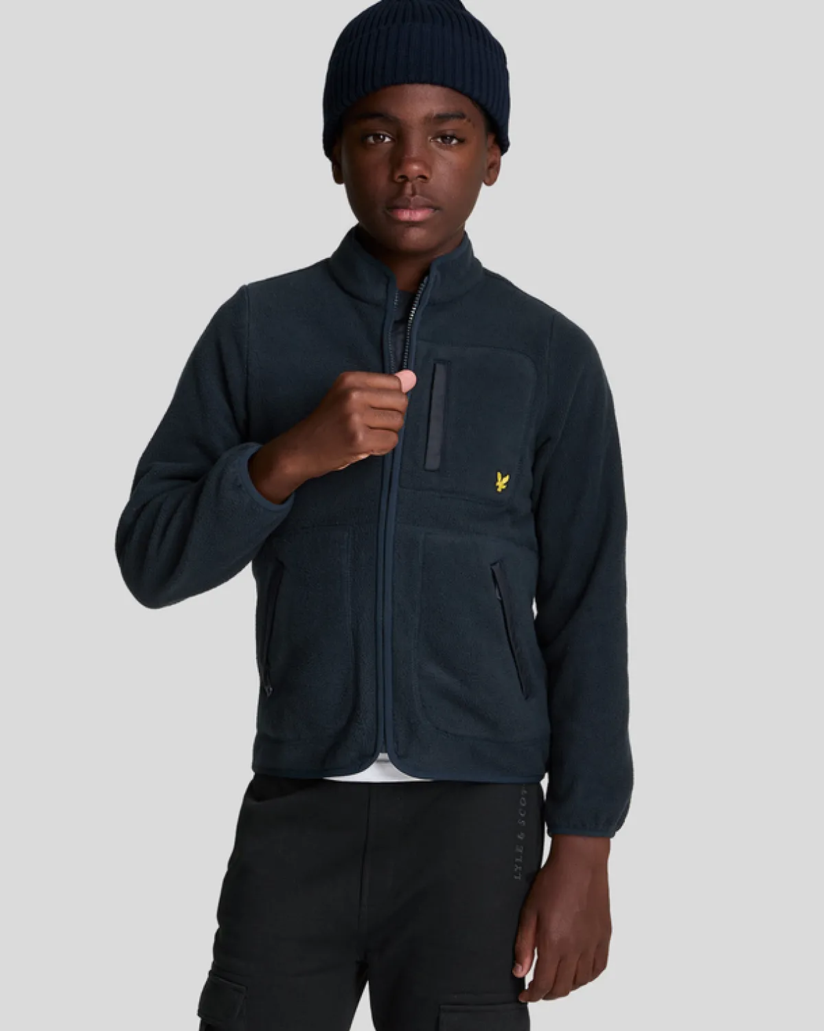 kinder_microfleece_jacke_mit_reiverschluss_0.webp Lyle & Scott Kinder Mäntel & Jacken<Kinder Microfleece Jacke mit Reißverschluss DarkNavy