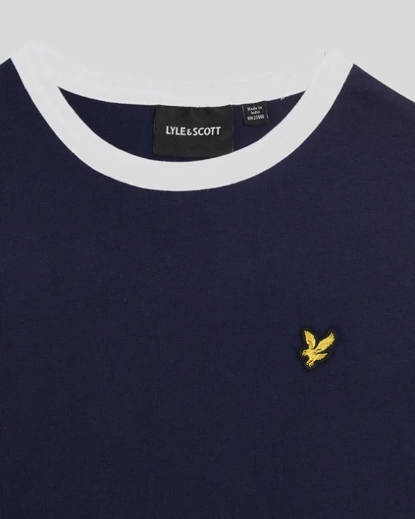 Lyle & Scott Kinder Polos & T-shirts<Kinder Ringer T-Shirt Marine/Weiß