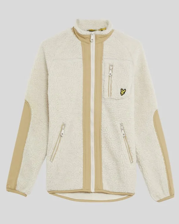 Lyle & Scott Kinder Mäntel & Jacken<Kinder Sherpa Fleecejacke mit gewebtem Besatz Cove
