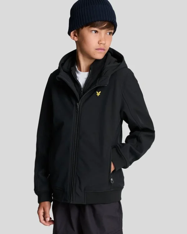 Lyle & Scott Kinder Mäntel & Jacken<Kinder Softshell Jacke mit Kapuze JetBlack