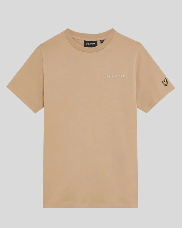 Lyle & Scott Kinder Polos & T-shirts<Kinder T-Shirt mit gestickter Schrift SandStorm
