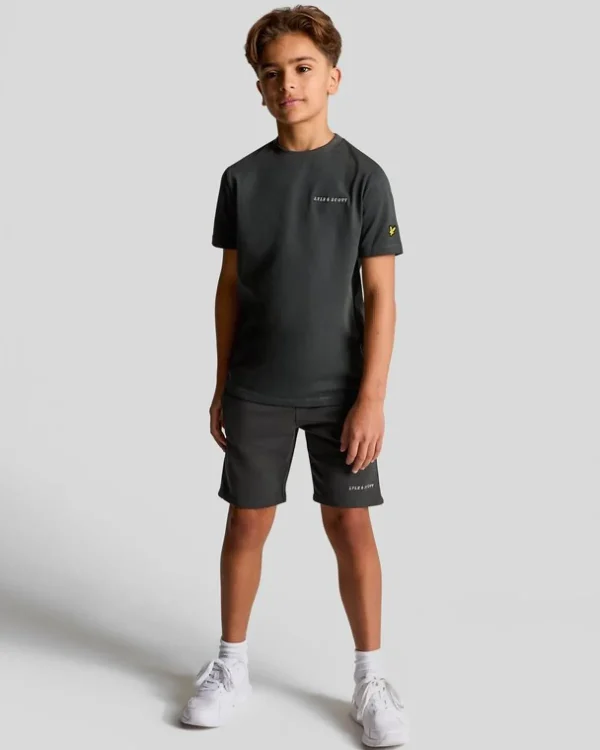 Lyle & Scott Kinder Polos & T-shirts<Kinder T-Shirt mit gestickter Schrift Gunmetal