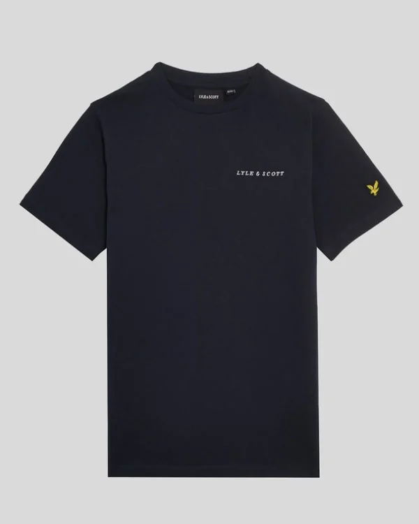 Lyle & Scott Kinder Polos & T-shirts<Kinder T-Shirt mit gestickter Schrift DunkleMarine